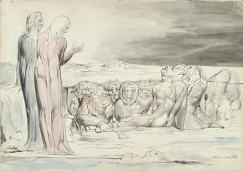 Il cerchio dei traditori: Fratelli Alberti, illustrazione alla Divina Commedia di Dante Alighieri, 1824-27