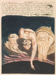 Il primo libro di Urizen, tavola 13, "Così il Profeta Eterno fu diviso..." (Bentley 15)