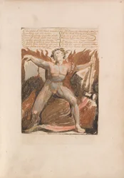 Il primo libro di Urizen, Tavola 17, 8. La sfera del sangue della vita tremava... (Bentley 18)