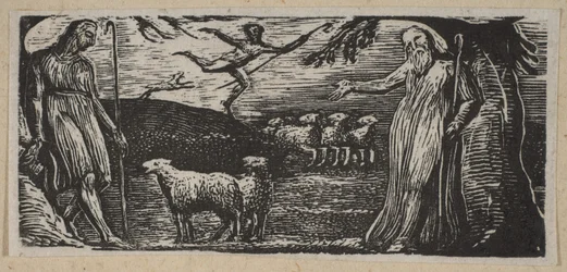 Thenot rimprovera Colinet, Lightfoot sullo sfondo, dai Pastorali di Thornton o..., 1821