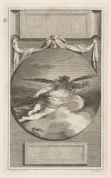 Figura alata che vola tra le nuvole