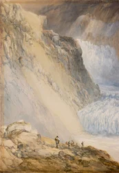 Il ghiacciaio del Rodano e il Galenstock, dalla strada del passo della Furka