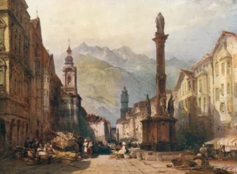 Innsbruck, da un dipinto a olio (litografia a colori)