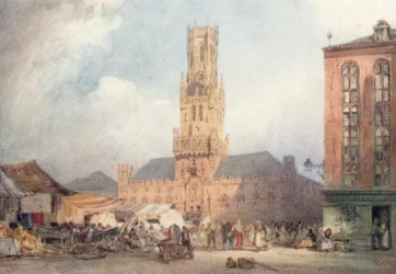La Grand Place, Bruges, giorno di mercato