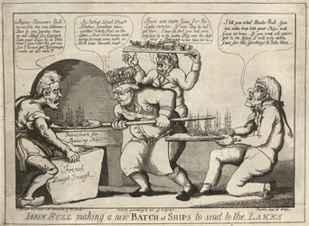 John Bull che costruisce una nuova flotta da inviare ai laghi