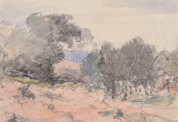 Paesaggio: casa e alberi