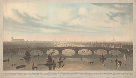 Veduta del ponte in costruzione sul Tamigi a Vauxhall