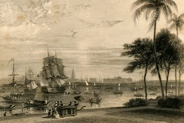 Calcutta, dalla casa del giardino, 1835