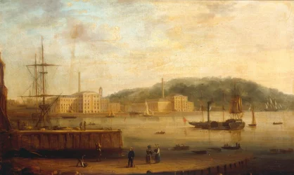 Porto di Plymouth con il Royal William Victualling Yard