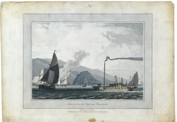 Battello a vapore sul Clyde vicino a Dumbarton