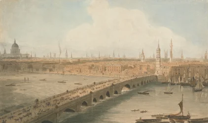 Veduta del London Bridge e della Cattedrale di St. Paul