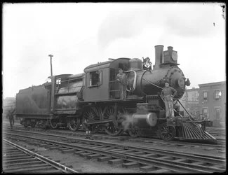Locomotiva della Erie Railroad, vista laterale, c.1911-12