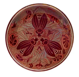 Piatto con scarabeo rosso lucido, 1888-1907