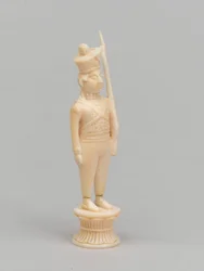 Pedone bianco, pezzo degli scacchi, India, circa 1820