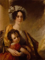 Mrs John Clerk Maxwell nata Frances Cay e suo figlio James