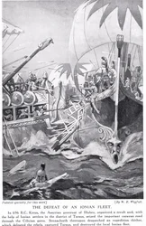 La sconfitta di una flotta ionica, illustrazione da 