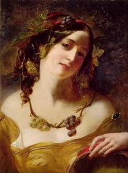 Una baccante (olio su tavola)