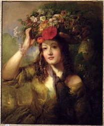 Miss Lewis come fioraia (olio su tela)
