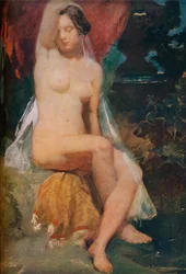 Donna a una fontana
