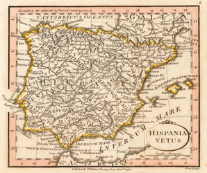 Antica Spagna e Portogallo. Mappa.