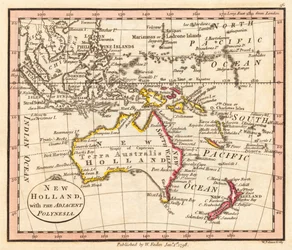 Australia e Nuova Zelanda. Nuova Olanda. Carta.