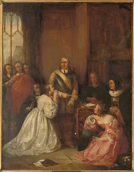 La famiglia di Cromwell che intercede per la vita di Carlo I