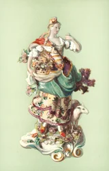 Figura di una Pastorella, Chelsea (litografia a colori)