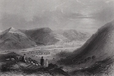Monte Garizim e la Valle di Nablus, dal Monte Ebal (incisione)