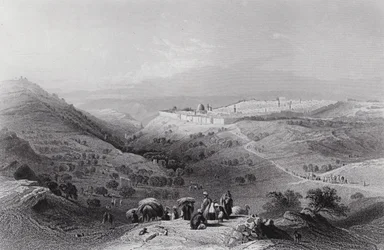 Il Monte degli Ulivi e Gerusalemme, da nord-est