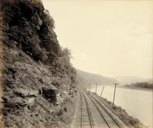 Cathedral Rocks, fiume Susquehanna vicino a Meshoppen, per la Lehigh Valley Railroad