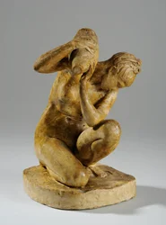 Bozzetto per una statuetta di donna che si lava