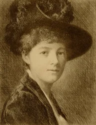 Senza titolo (donna con cappello piumato)