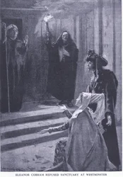 Eleanor Cobham rifiutata il santuario a Westminster, da La Storia del Popolo Britannico di Cassell pubblicato da Waverley Book Company Limited, c.1940