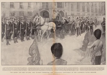 La Regina e i suoi marinai, Sua Maestà ispeziona il potente contingente della Brigata Navale di Ladysmith