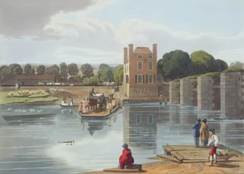 Traghetto di Datchet, vicino a Windsor, inciso da Robert Havell il Giovane, pubblicato nel 1818