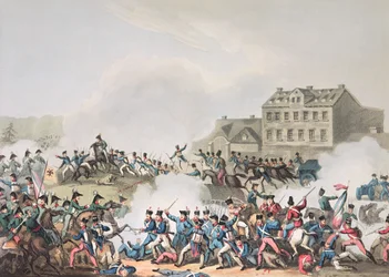 Battaglia di Lipsia, 19 ottobre 1813: inciso da I. Clarke, acquaforte di M. Dubourg