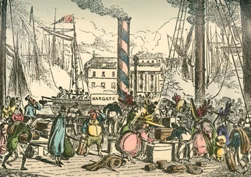 Imbarco sul Margate Steam Packet al molo di London Bridge