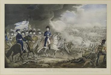 «Alla nazione britannica», il duca di Wellington e gli ufficiali più insigni nella battaglia di Waterloo, 18 giugno 1815, acquatinta di W. T. Fry e T. Sutherland, pubblicata da J. Jenkins, Londra, 18