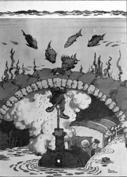 Una falla nel Tunnel della Manica, illustrazione da «Invenzioni»
