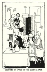 Economia di spazio nella sala lounge