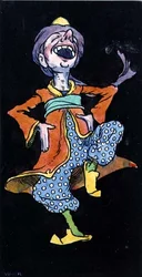 Uomo che ride in costume turco