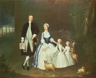 Baptist Noel, 4º conte di Gainsborough e sua moglie, Elizabeth, con i loro figli