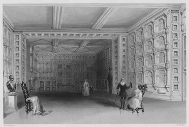 Interno di una stanza al Castello di Malahide, Dublino (incisione)
