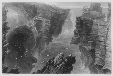 Puffing Hole, vicino a Kilkee (incisione)