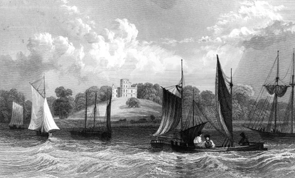 Castello di Belmont, vicino a Grays Thurrock, Essex, inciso da Henry Wallis, 1832