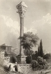 Colonna di Marciano, Istanbul, Turchia, inciso da H. Adlard