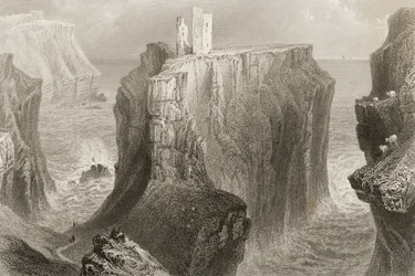 Castello di Dunseverick, contea di Antrim, Irlanda del Nord, da 