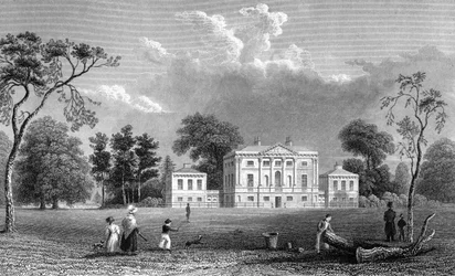 Hare Hall, Essex, inciso da E. Young, 1833