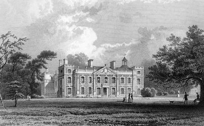 Hill Hall, vicino a Epping, Essex, inciso da Samuel Lacey, 1831