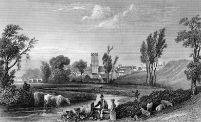 Stazione romana a Chipping Hill, Witham, Essex, incisa da William Tombleson, 1832